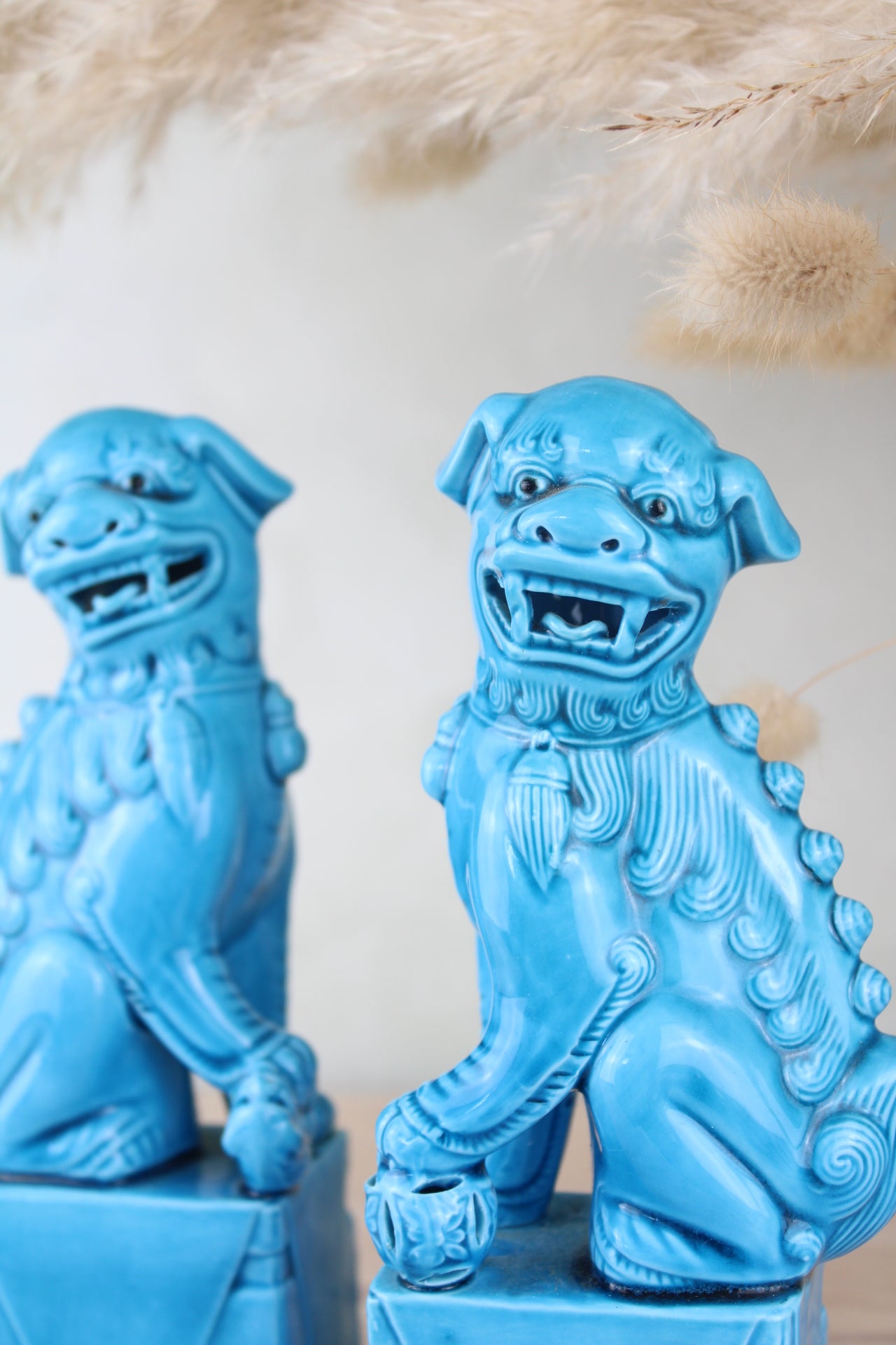 Blue Chinese Fu Dog Figurines
