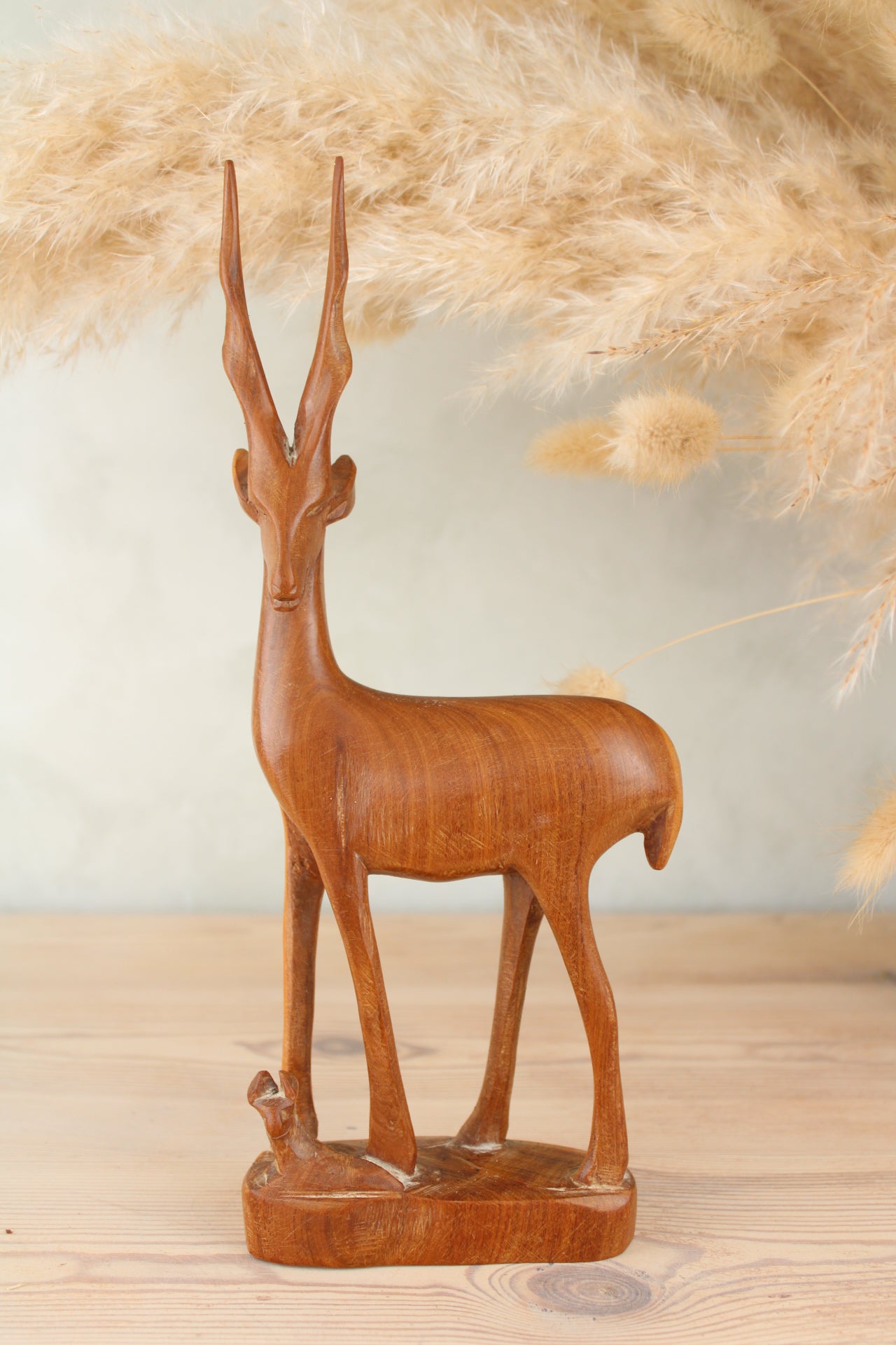 Standing Wooden Stag Figurines