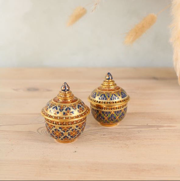 Pair of Gold Gilded Taiwanese Pots