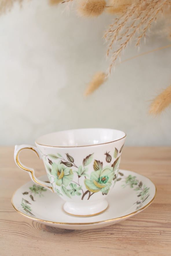 Colclough Green Floral Teacup