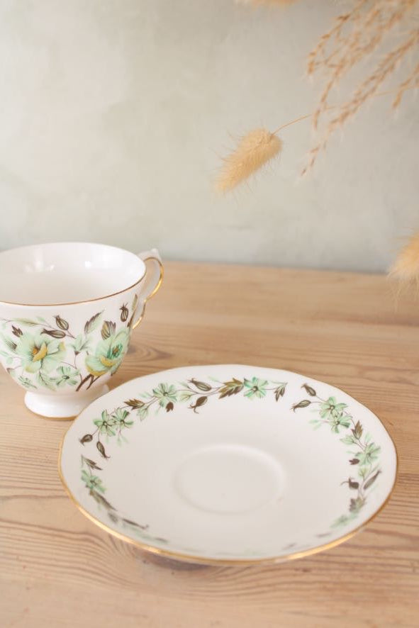 Colclough Green Floral Teacup