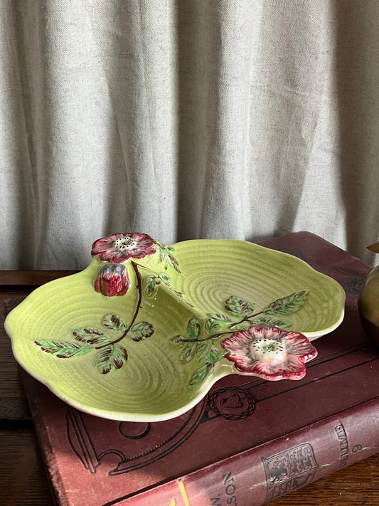 Antique Staffordshire made floral serving bowl