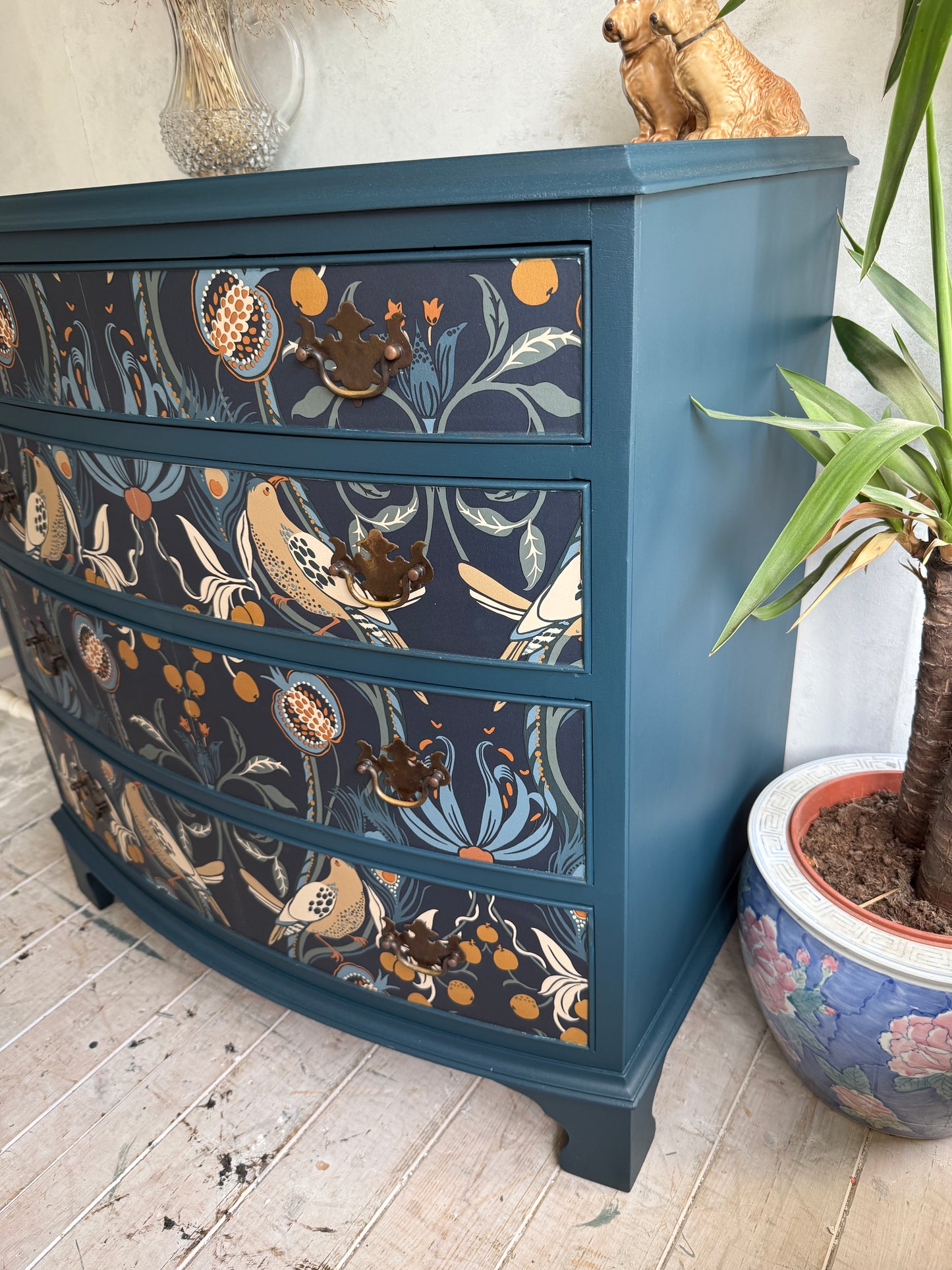 Navy Vintage Painted Chest of Drawers