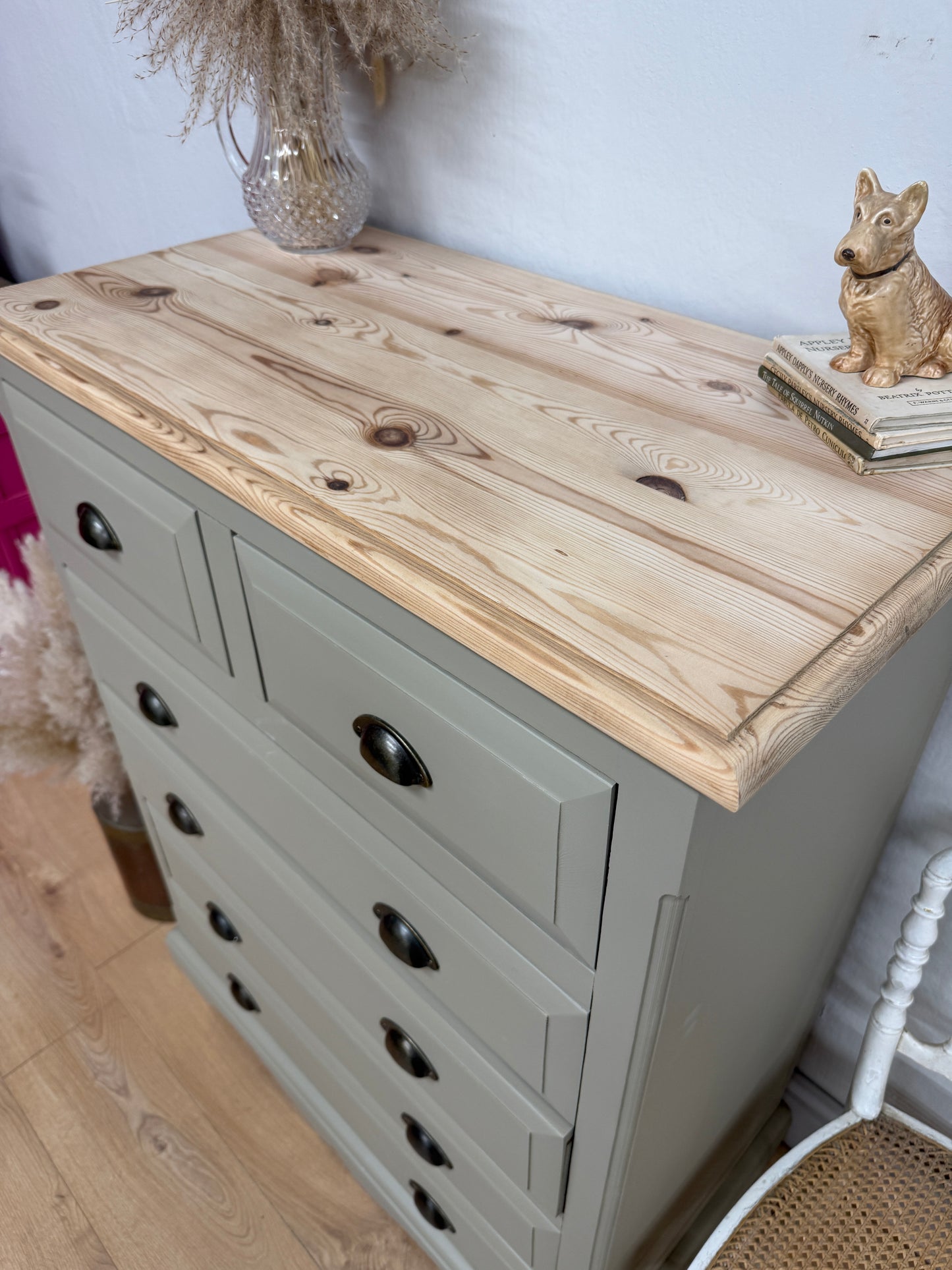 Solid pine painted chest of drawers