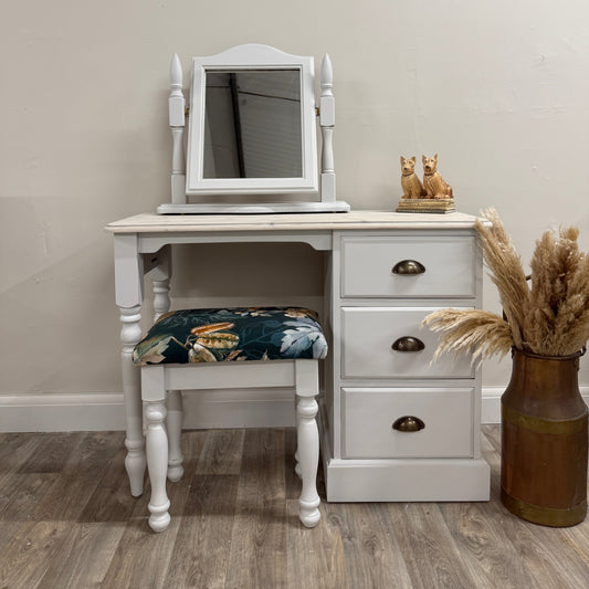Solid Pine White Painted Dressing Table