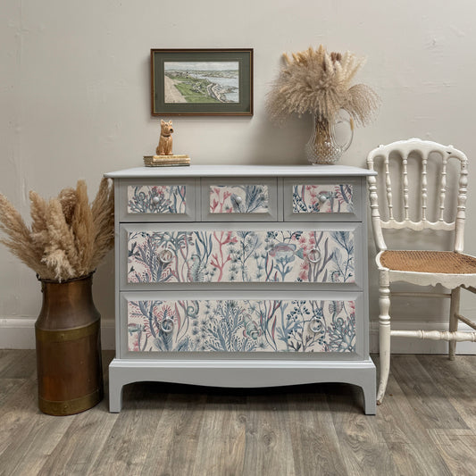 Stag painted chest of drawers