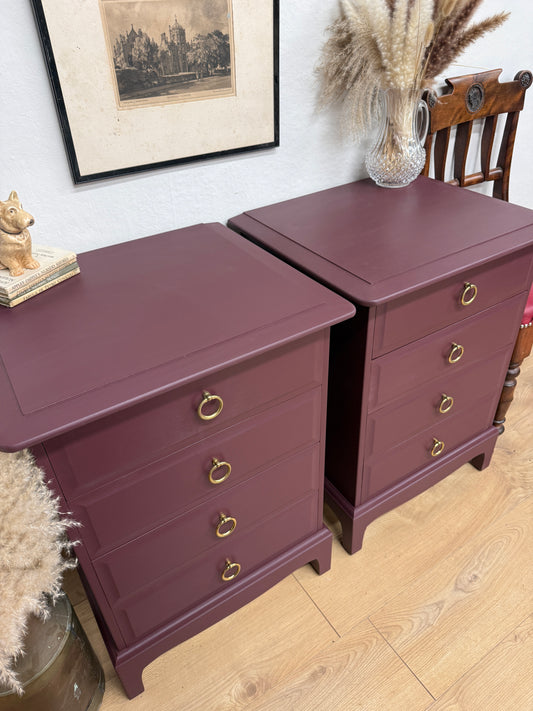 Stag painted pair of bedside drawers