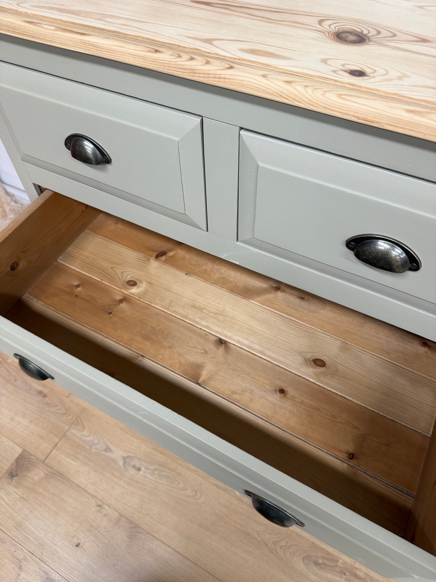 Solid pine painted chest of drawers