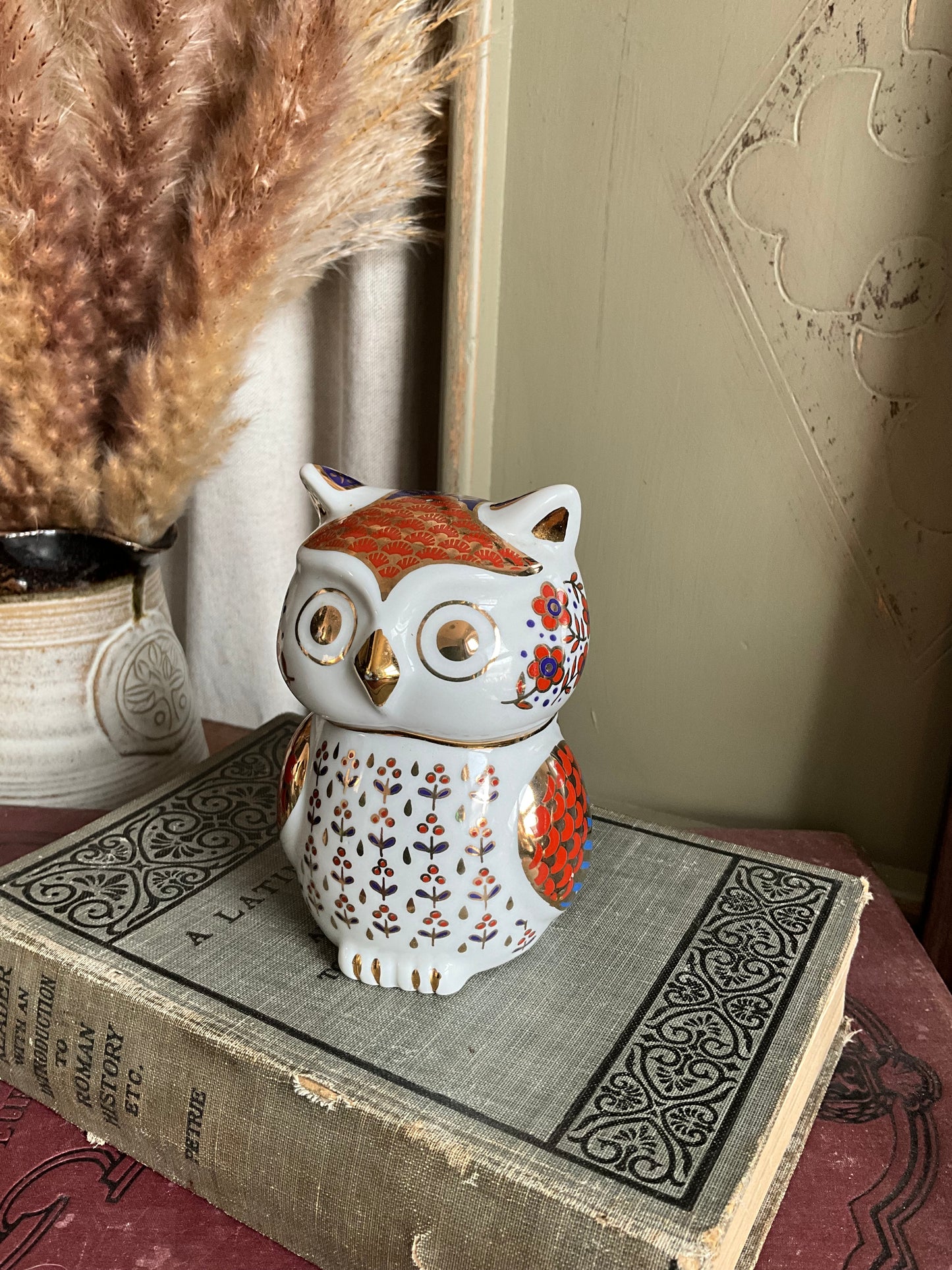 Vintage crown derby style owl figurine