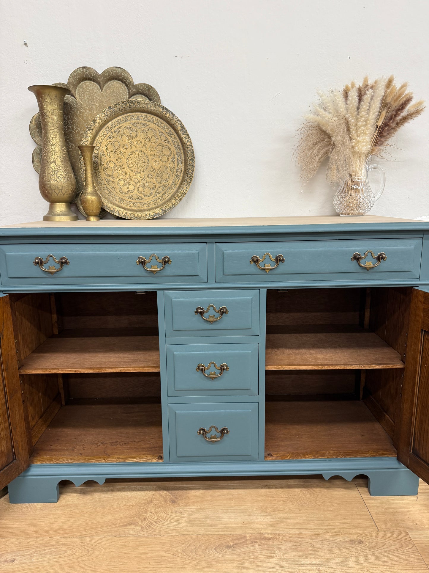Vintage Painted Oak Sideboard