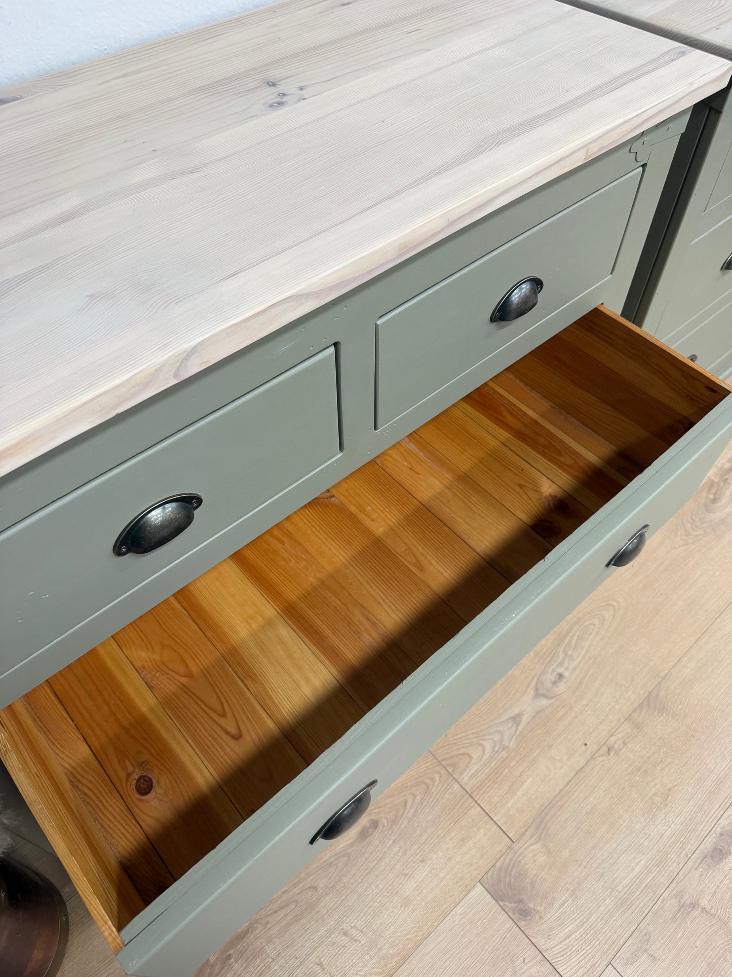 Pair of Rustic Solid Pine Painted Chest of Drawers