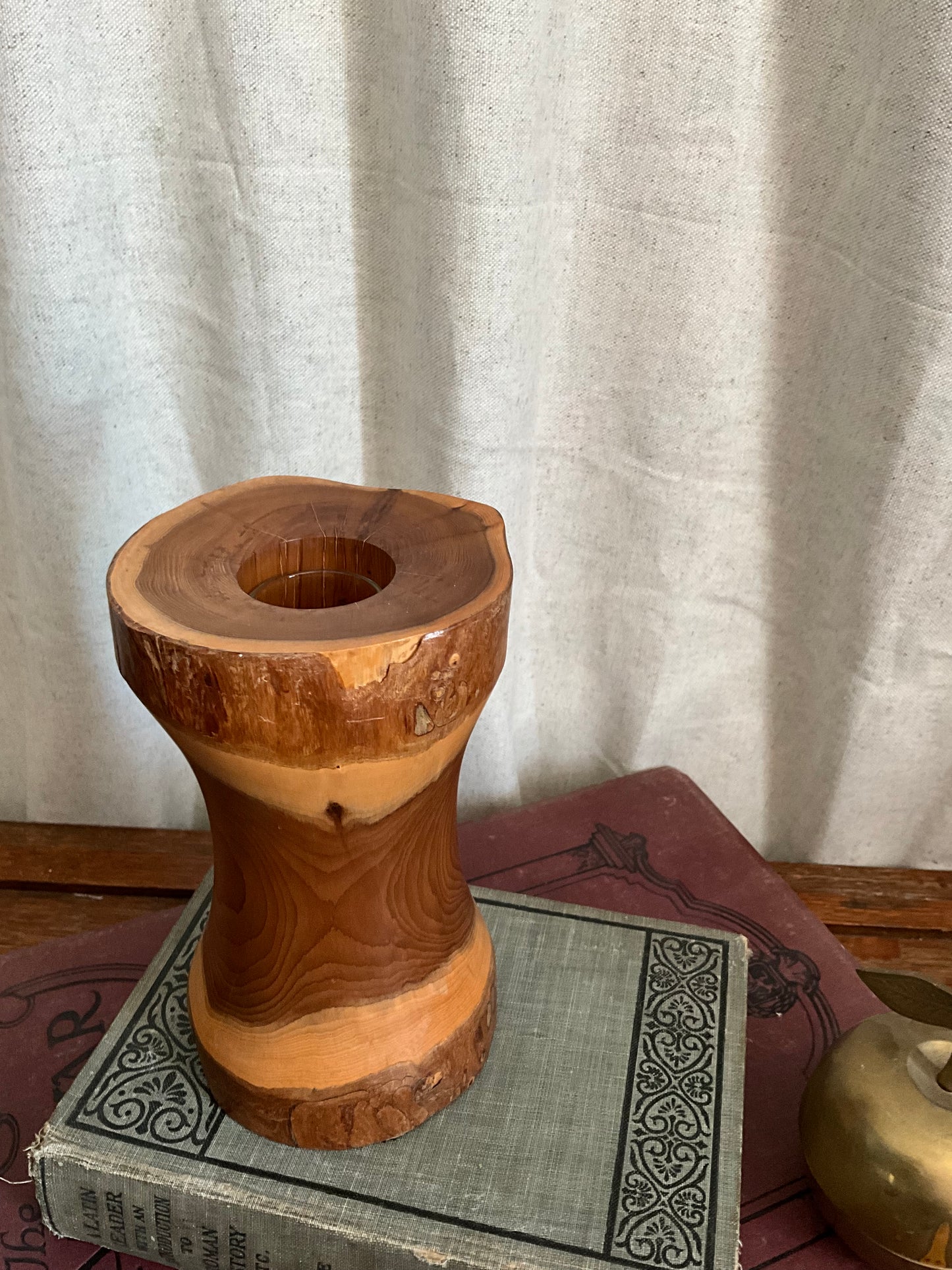 Handmade Scottish yew tree candle holder