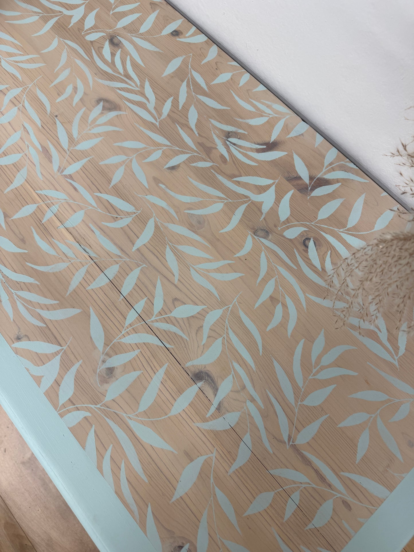 Solid pine painted and stenciled desk