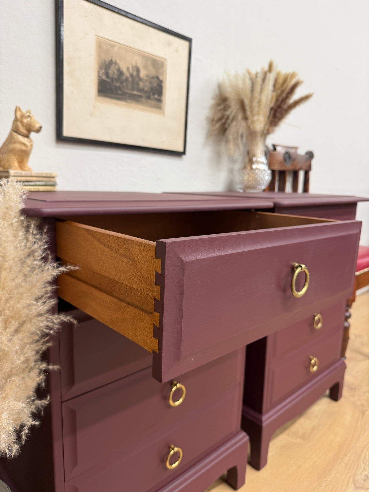 Stag painted pair of bedside drawers