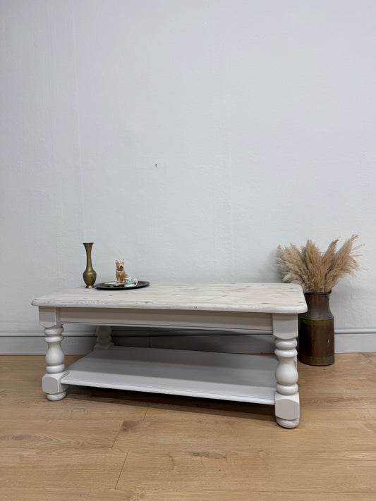 Solid pine painted coffee table