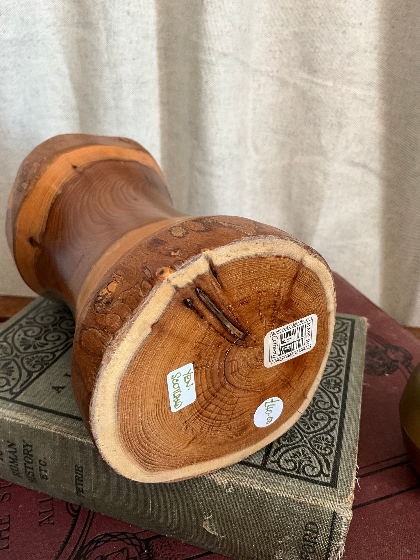 Handmade Scottish yew tree candle holder