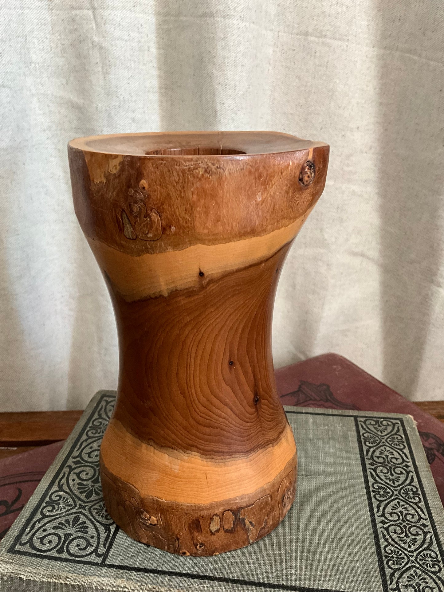 Handmade Scottish yew tree candle holder