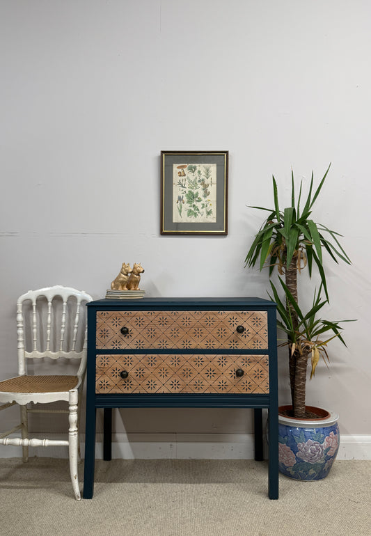 Vintage stencilled chest of drawers