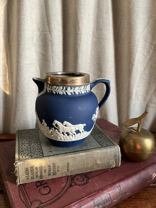 Vintage Adam’s blue Wedgwood jasperware jug