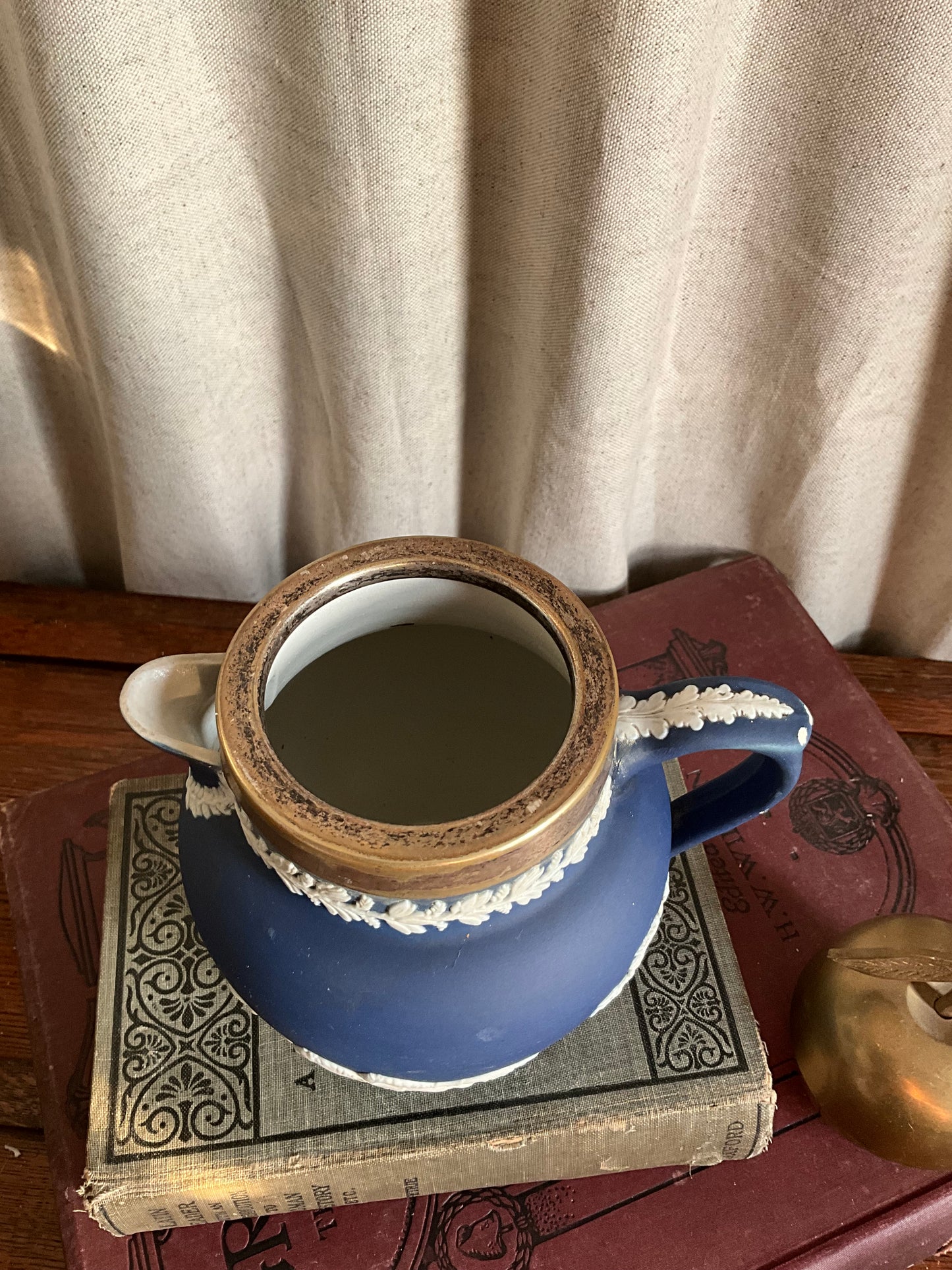 Vintage Adam’s blue Wedgwood jasperware jug