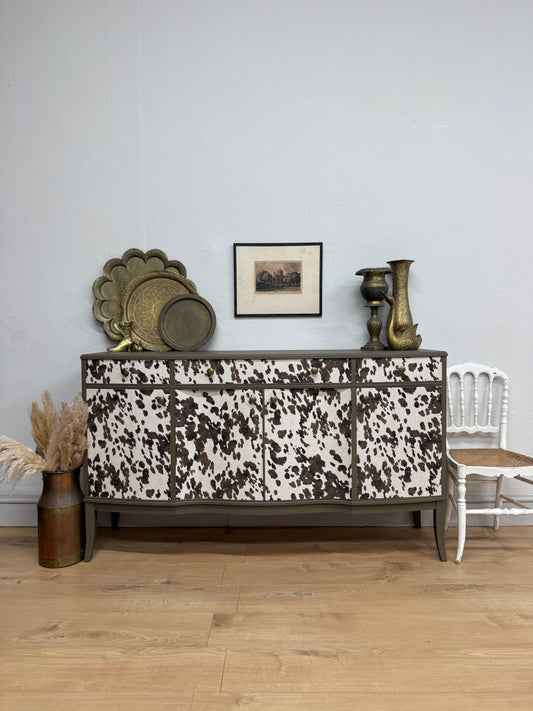 Cow Print Wallpaper Long Sideboard