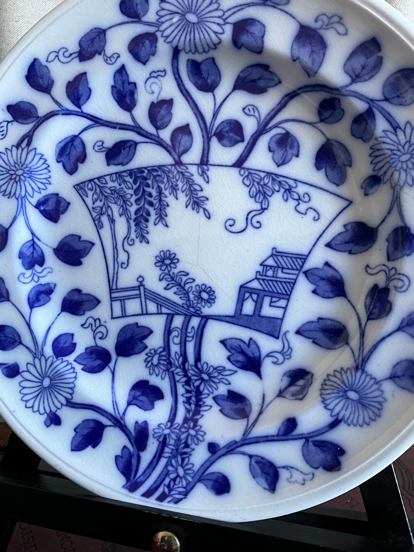 Antique blue and white floral Minton plate