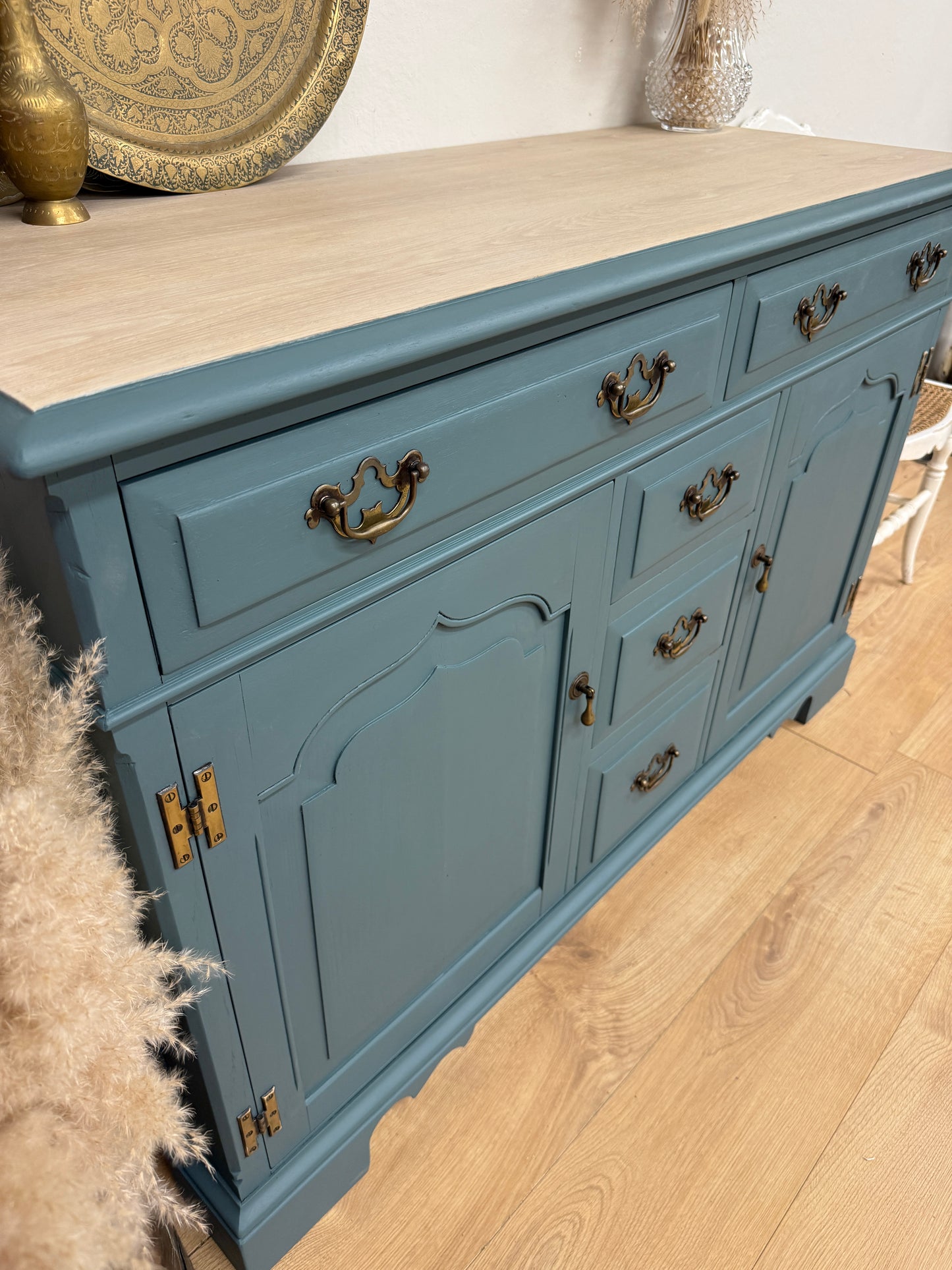 Vintage Painted Oak Sideboard