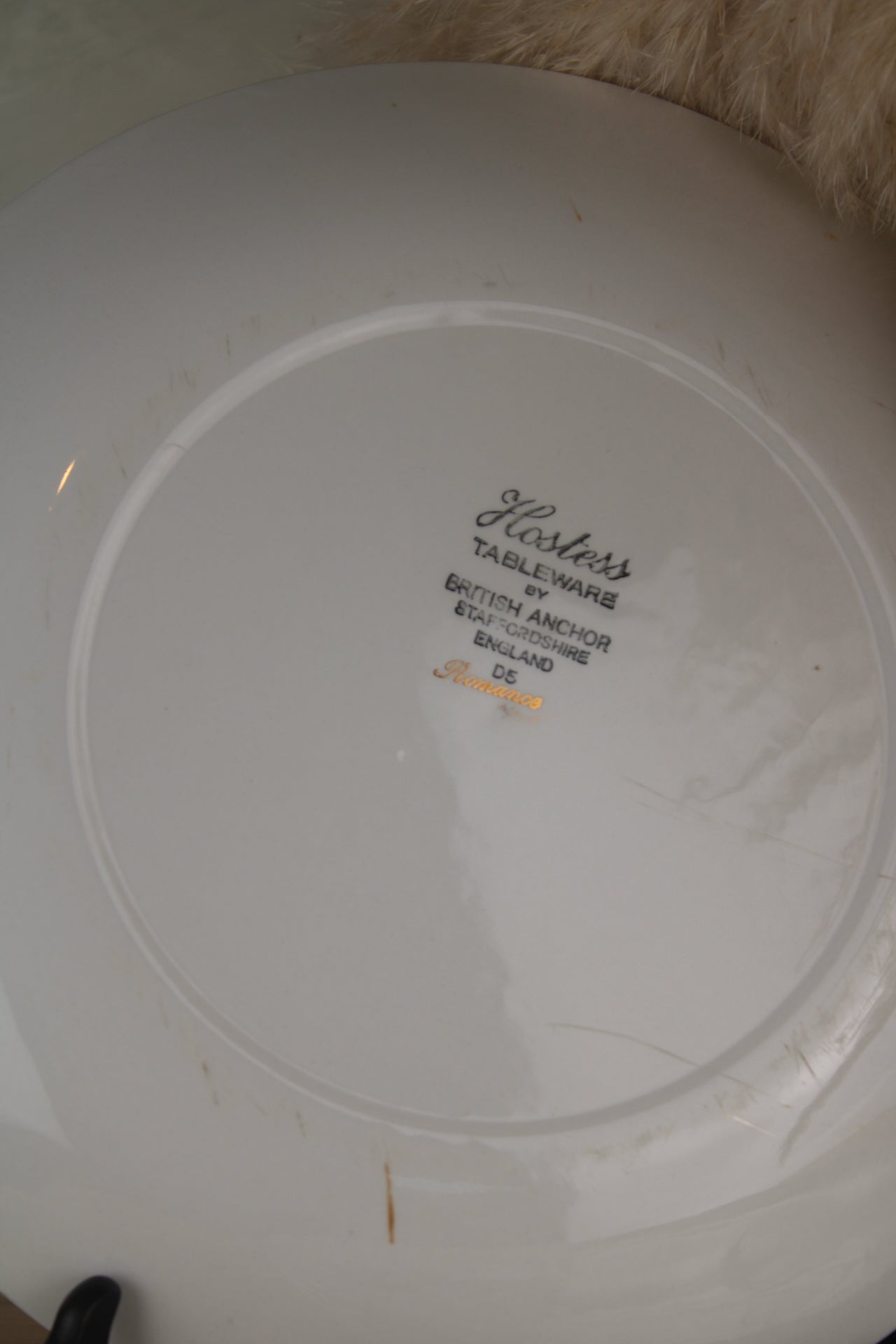 Set of 4 British Anchor ‘Romance’ dinner plates