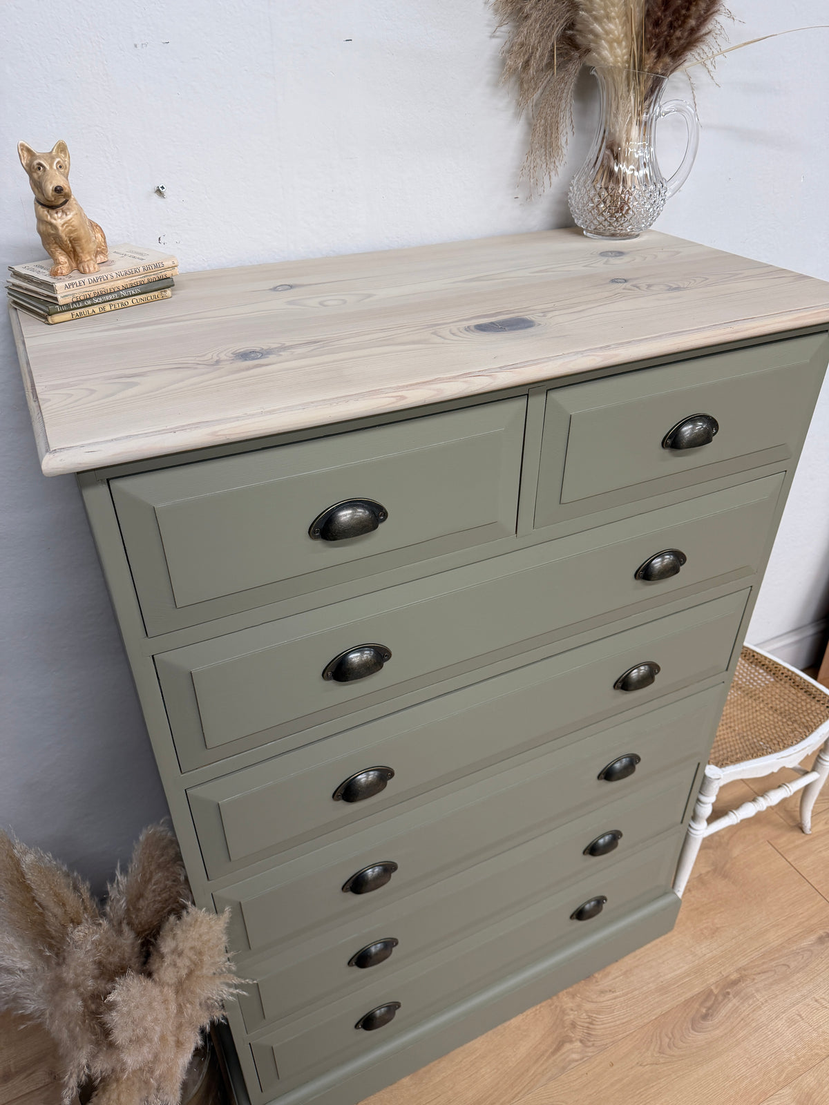 Solid pine painted chest of drawers