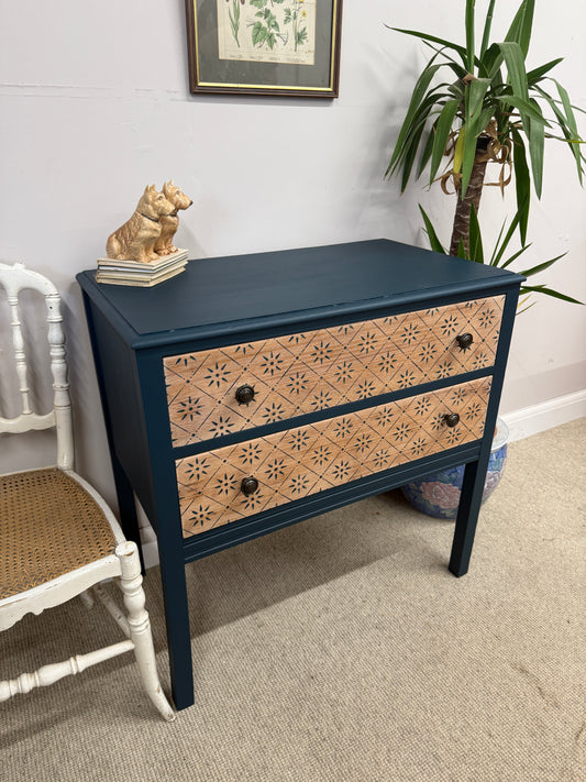 Vintage stencilled chest of drawers