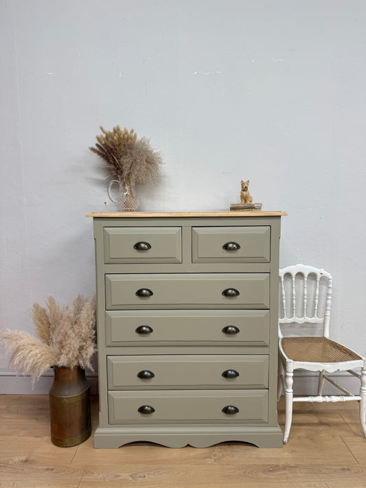 Solid pine painted chest of drawers