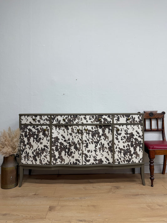 Vintage cow print sideboard for Elena