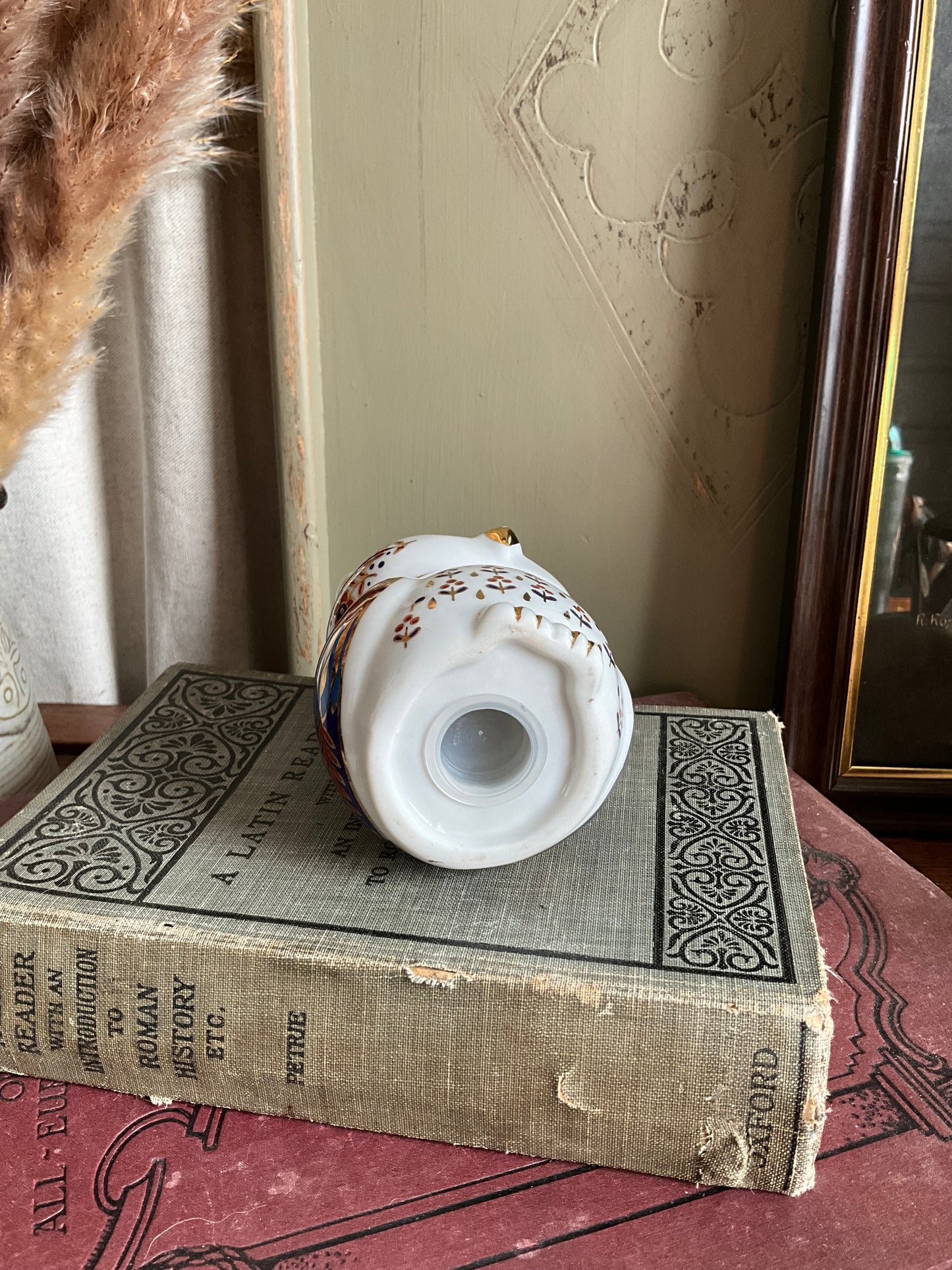 Vintage crown derby style owl figurine