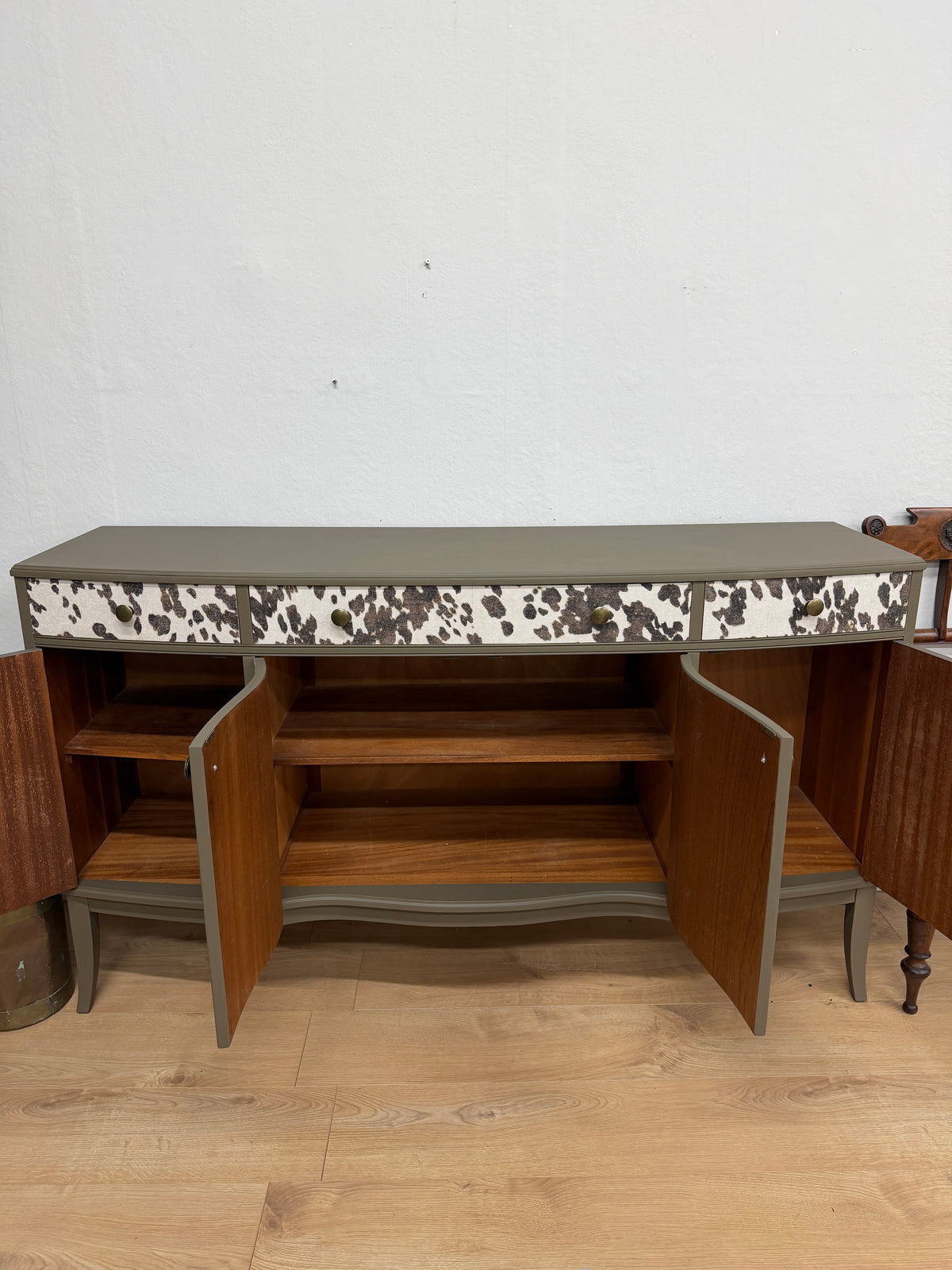 Vintage cow print sideboard for Elena
