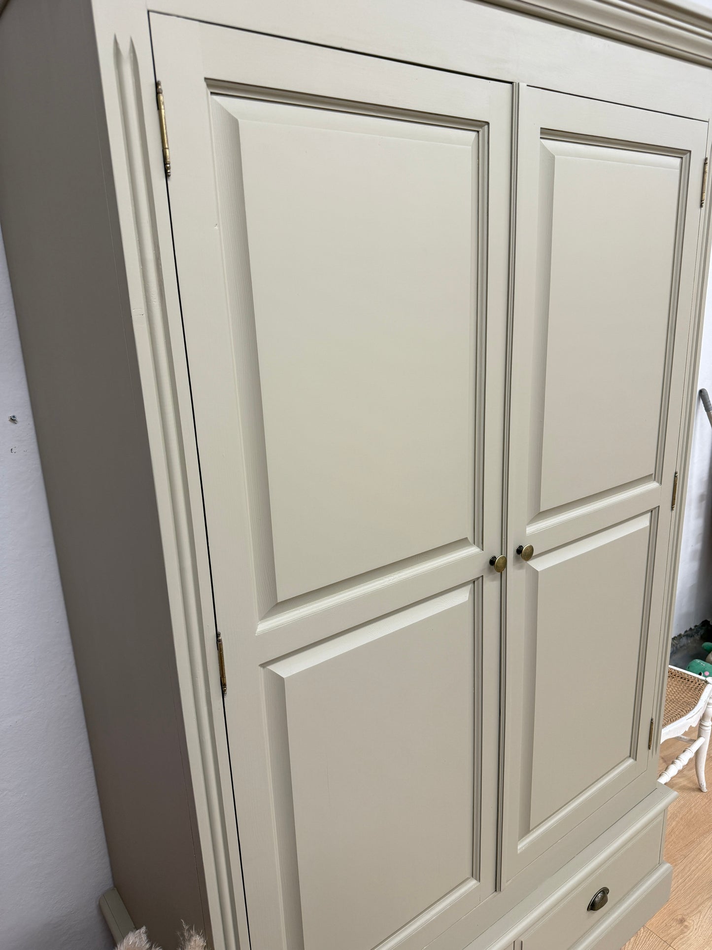 Solid pine painted wardrobe