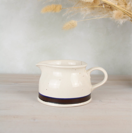 Brown Stripe Ceramic Farmhouse Style Sauce Jug