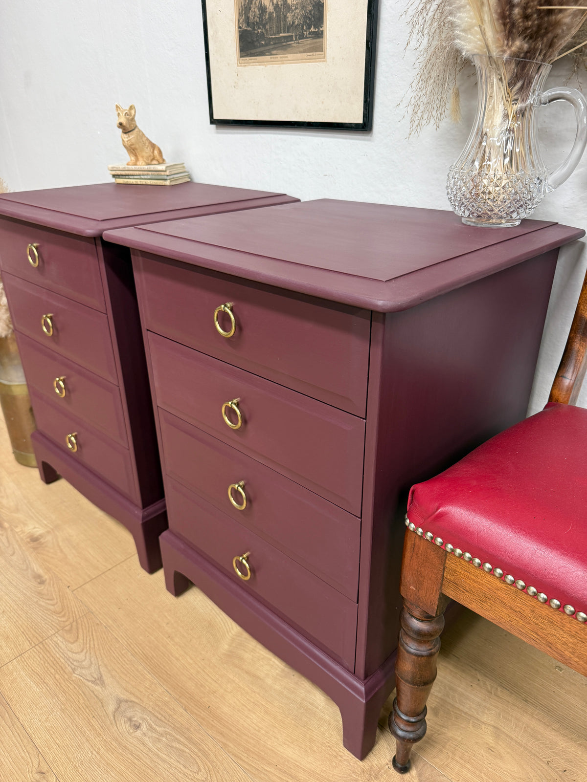 Stag painted pair of bedside drawers