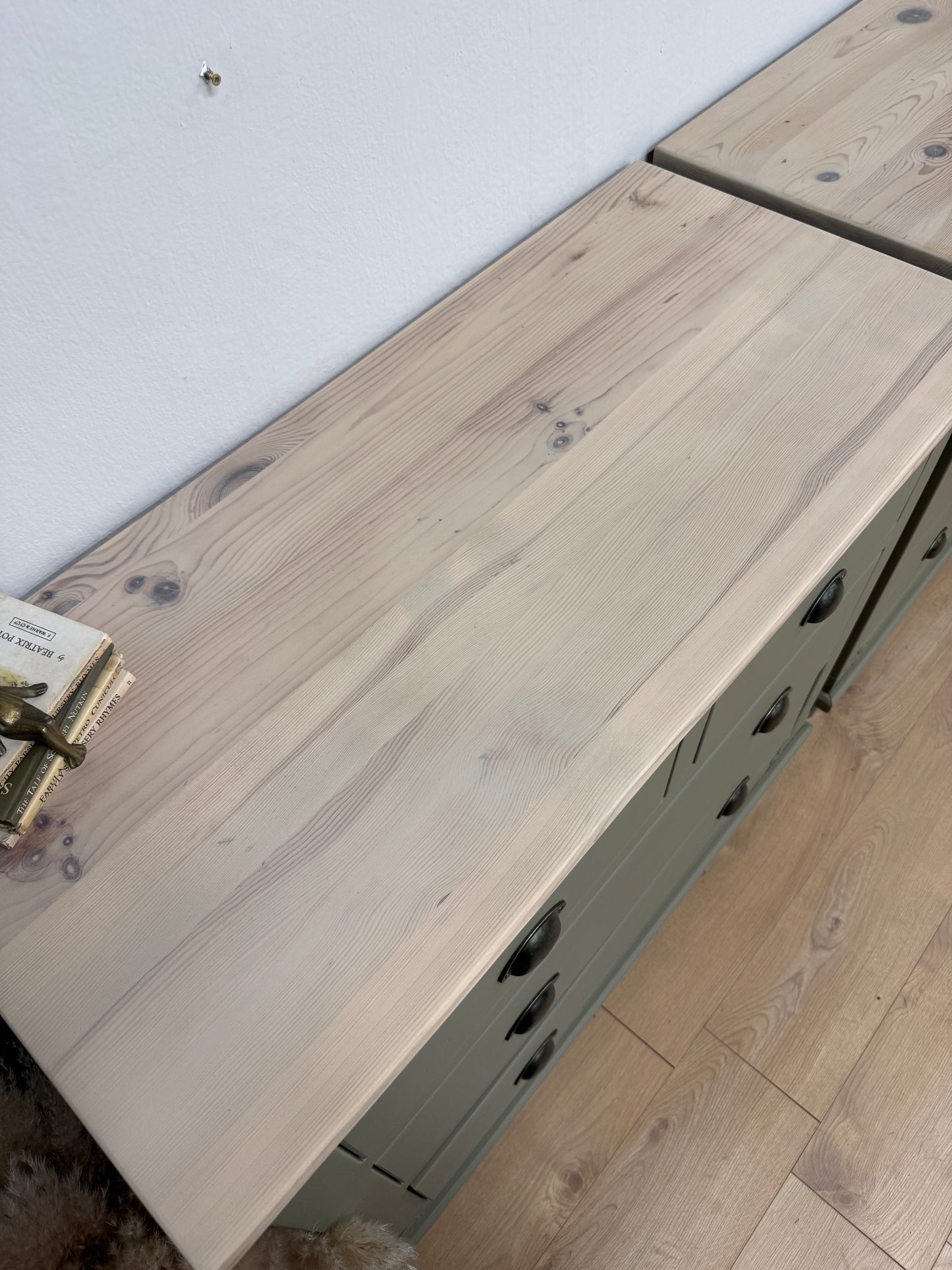 Pair of Rustic Solid Pine Painted Chest of Drawers