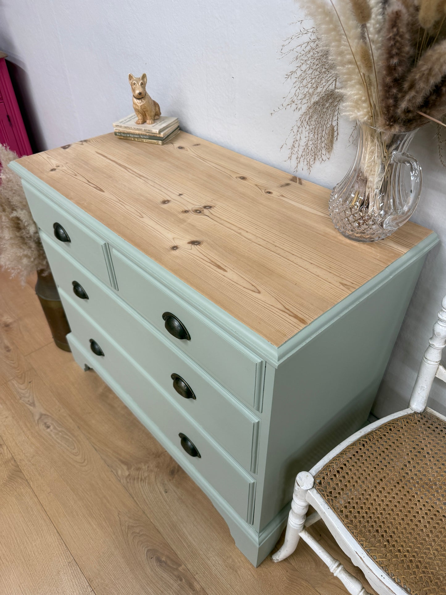 Solid pine painted chest of drawers