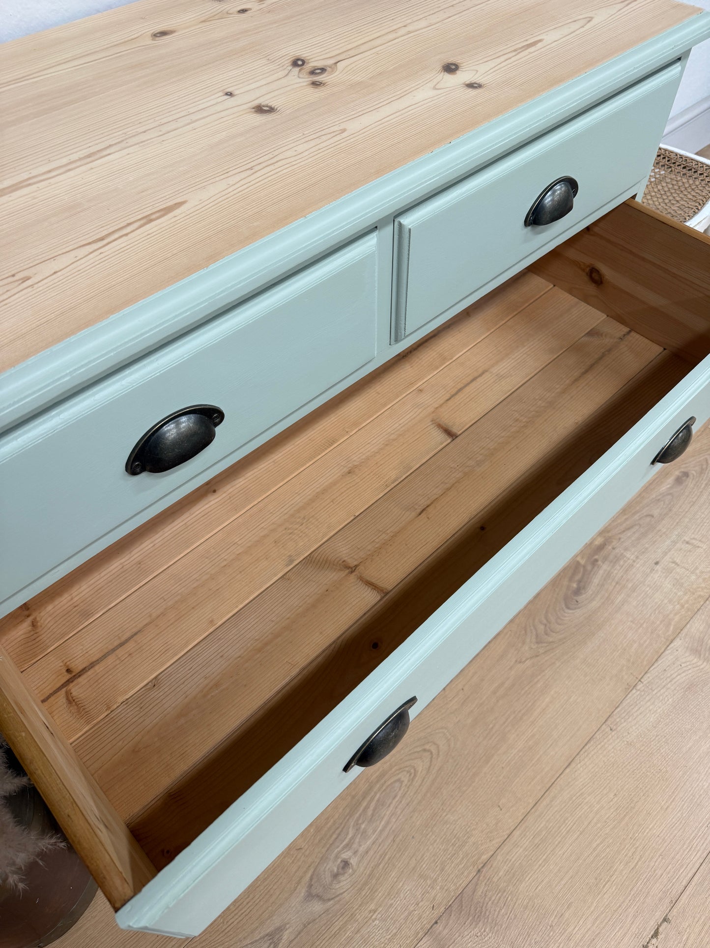 Solid pine painted chest of drawers