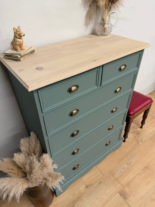 Solid pine painted chest of drawers