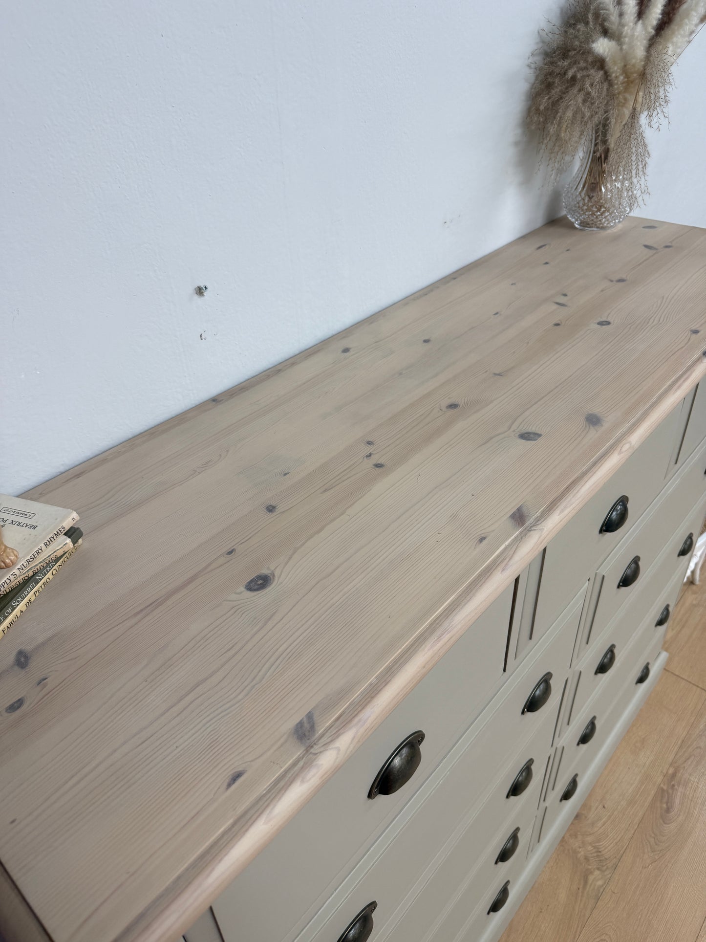 X large solid pine painted chest of drawers