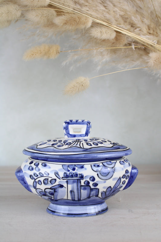 Portuguese Blue and White Ceramic Pot