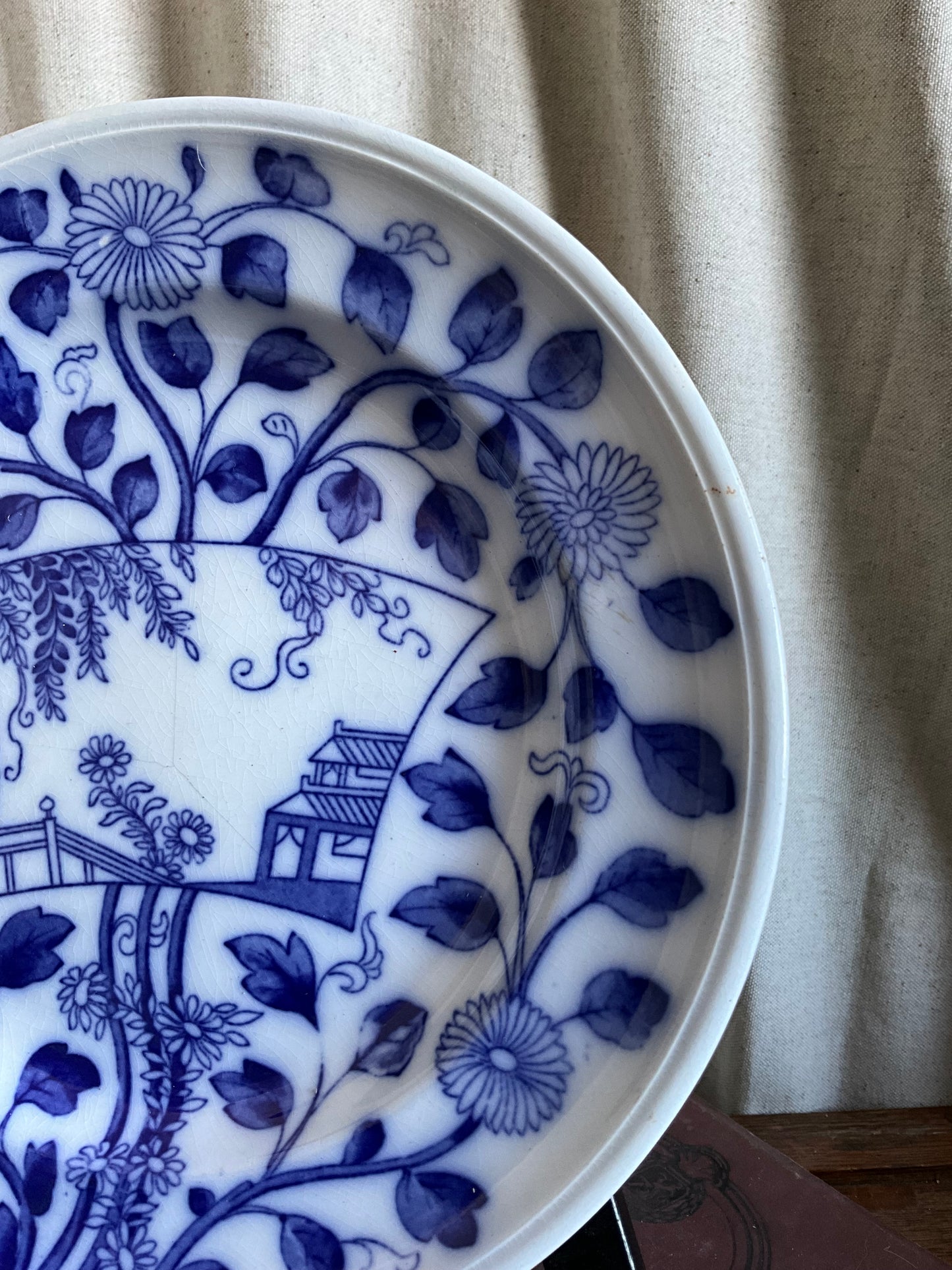 Antique blue and white floral Minton plate