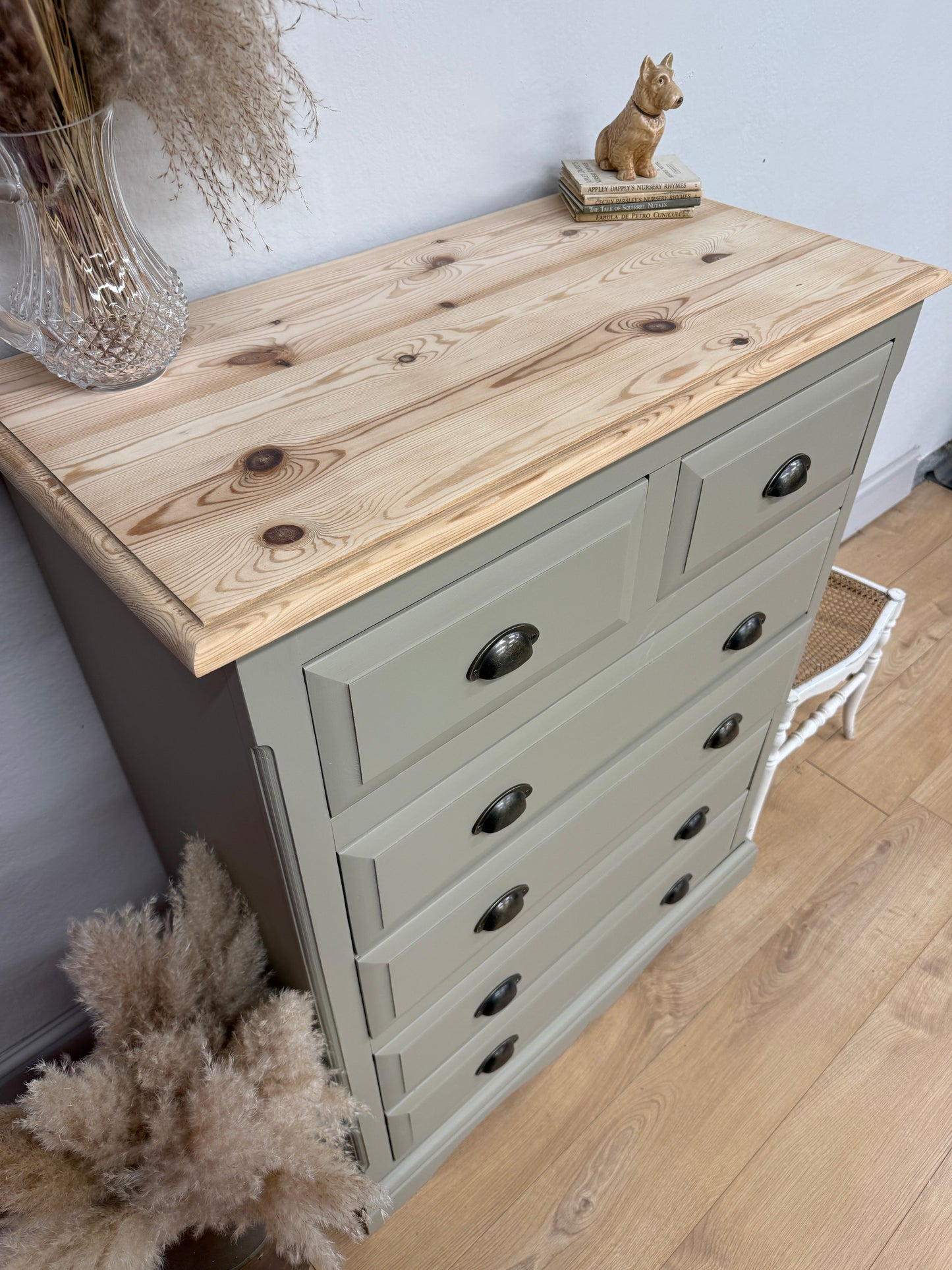 Solid pine painted chest of drawers