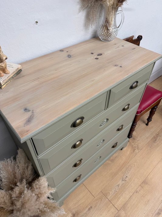 Solid pine painted chest of drawers