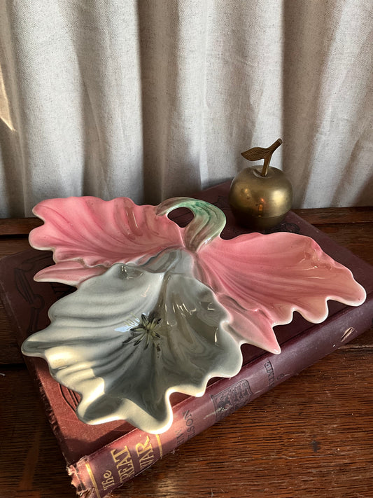 Vintage petal ceramic flower serving bowl