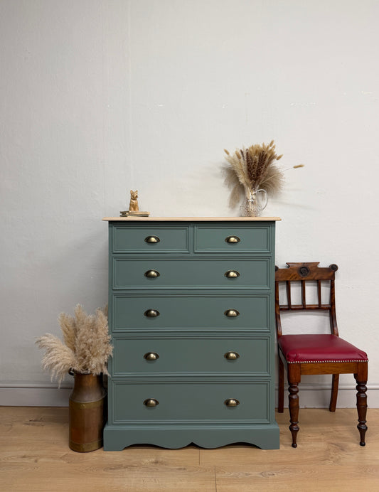 Solid pine painted chest of drawers