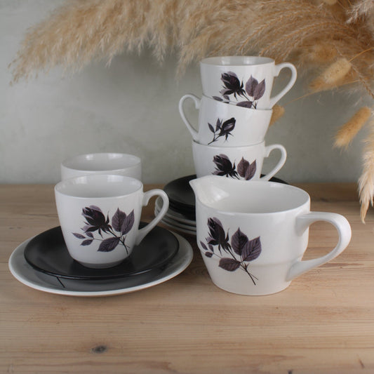 Set of 4 British Anchor ‘Romance’ Teacup Trios
