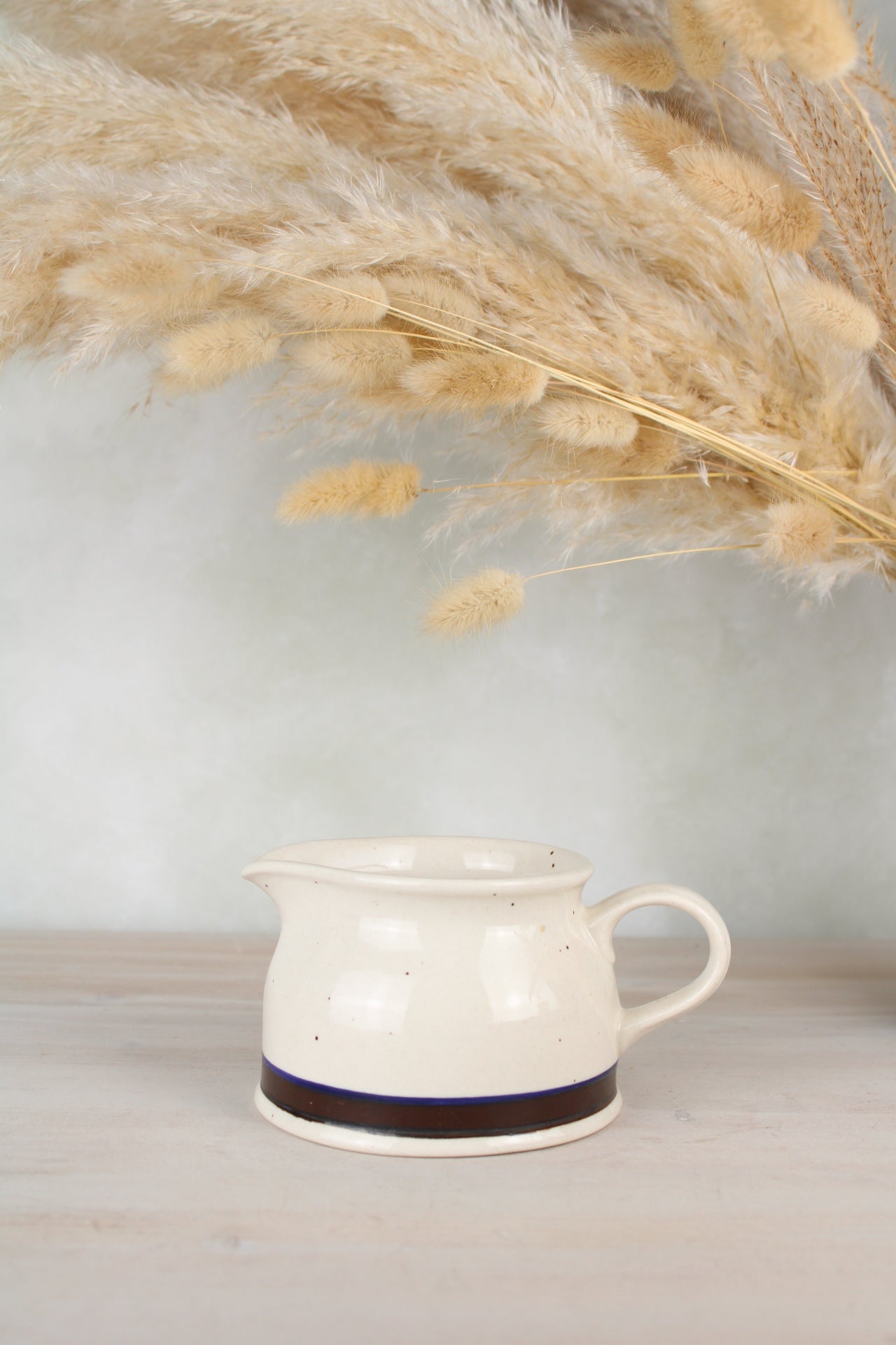Brown Stripe Ceramic Farmhouse Style Sauce Jug